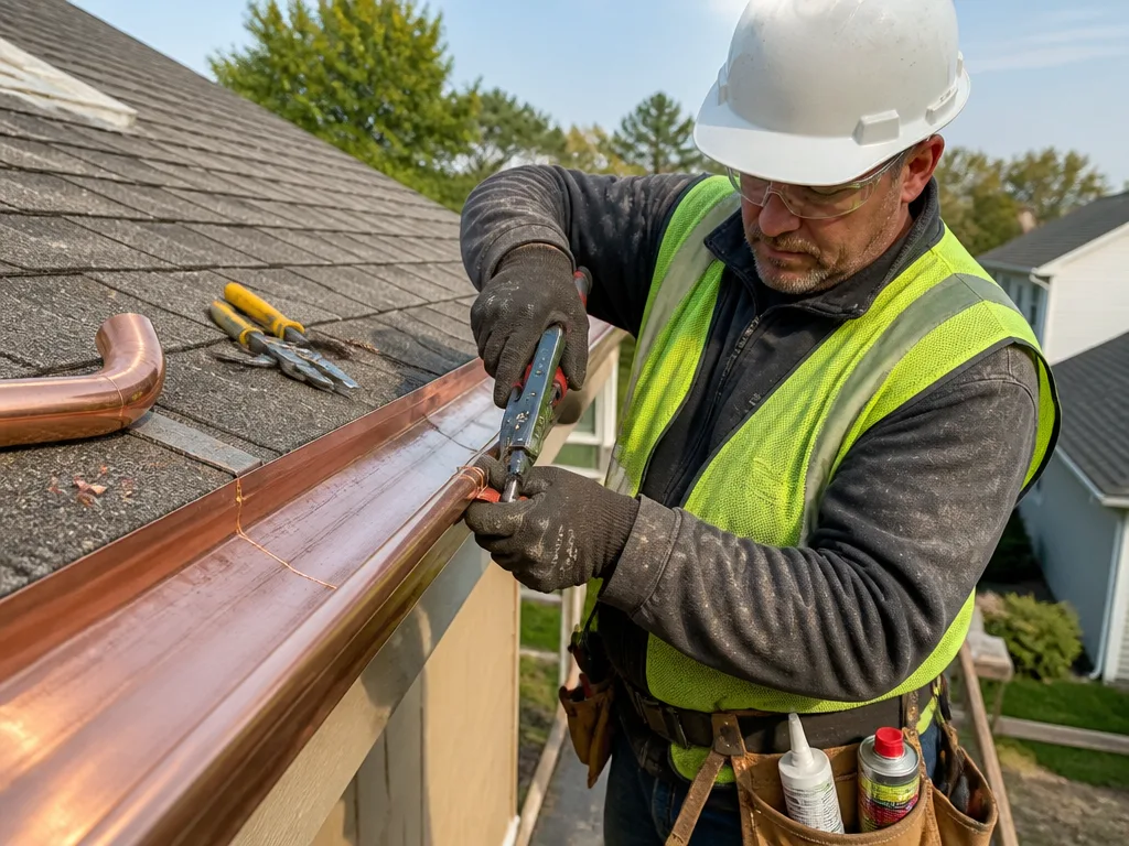 Copper Gutter Installation